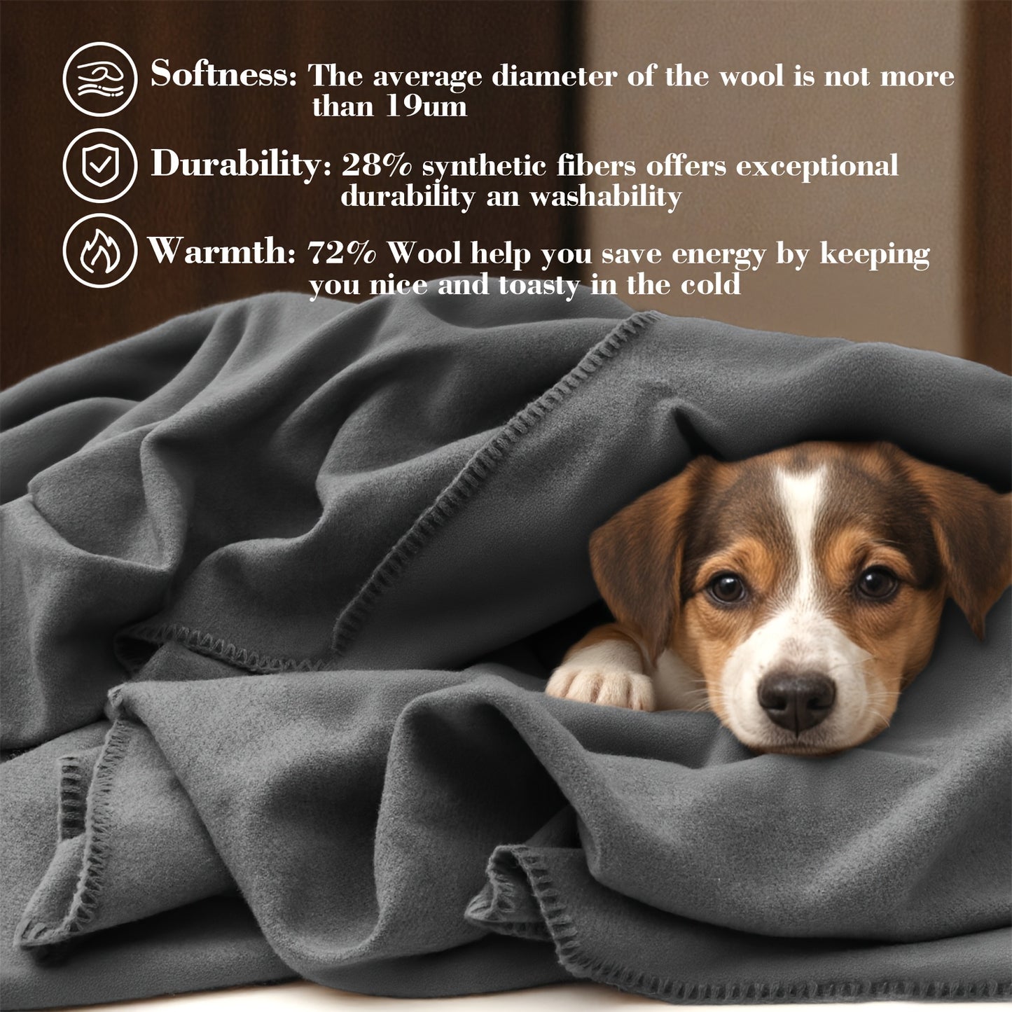 Merino Wool Bed Blanket Cozy Fleece Throw For All Seasons