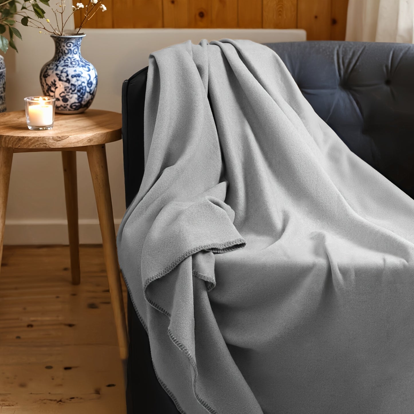 Merino Wool Bed Blanket Cozy Fleece Throw For All Seasons