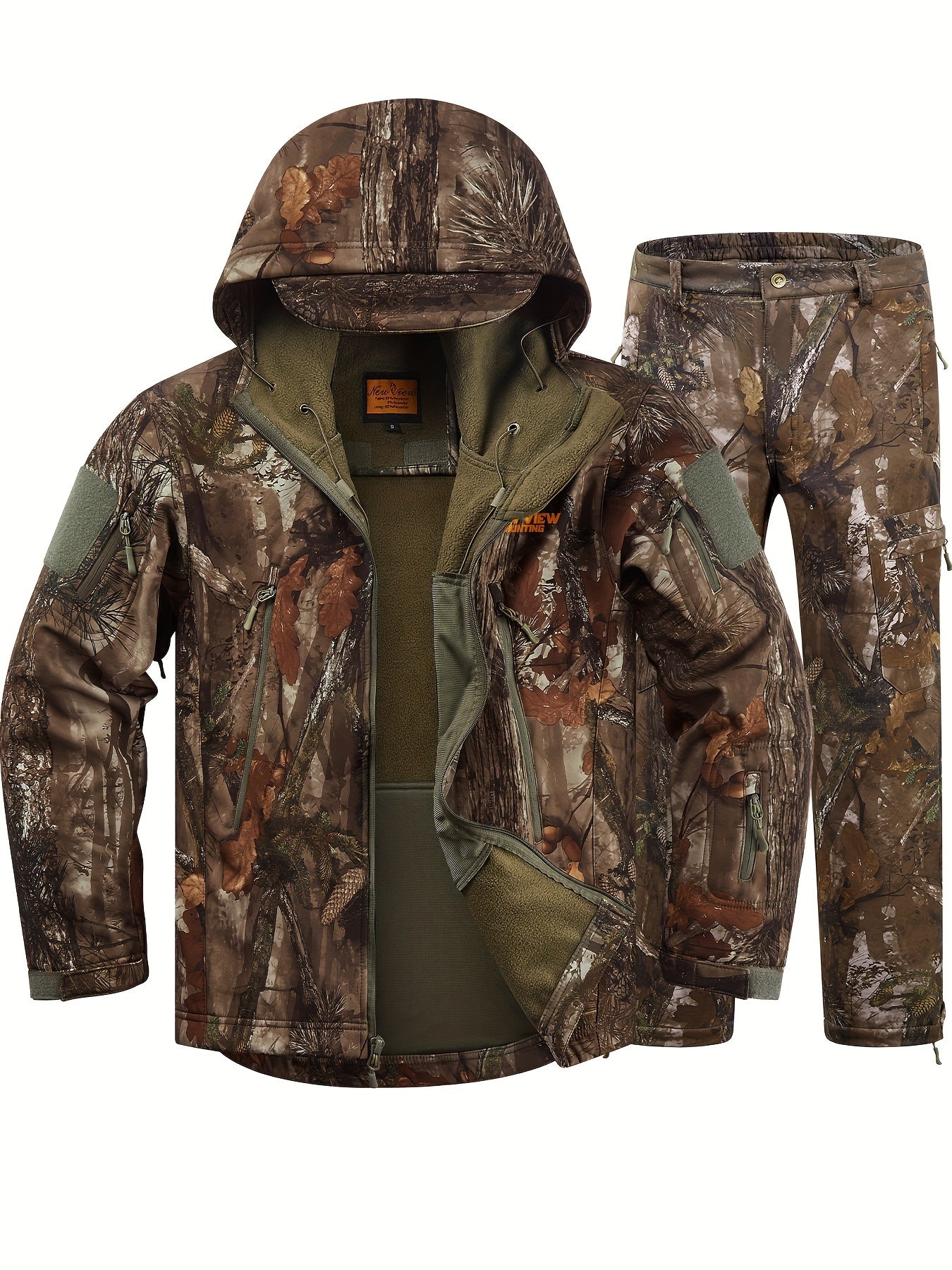 NEW VIEW Camo Hunting Clothes For Men, Quiet Warm Hunting Jacket And Pants, Hunting Suit For Deer Duck Bow Hunt
