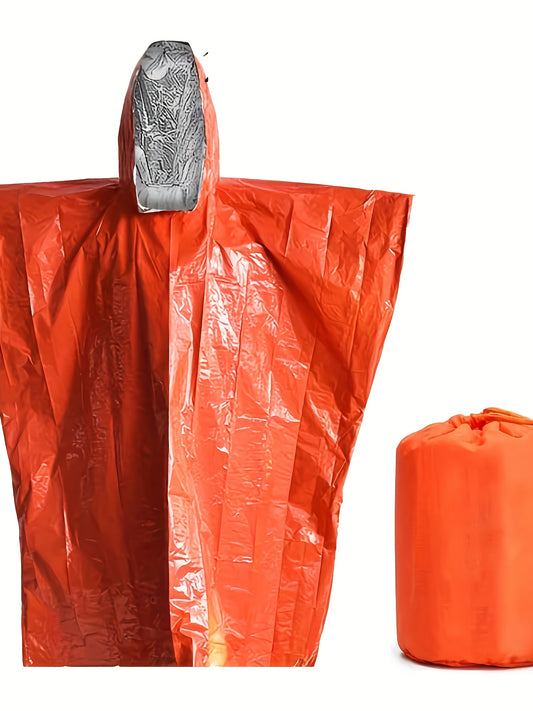 Emergency Survival Outdoor Hooded Rain Poncho High Visibility