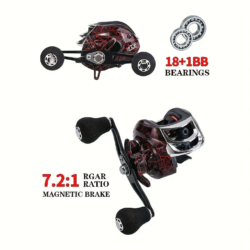 Ambidextrous Fishing Reel 18 1BB Dual Braking Carp Bass