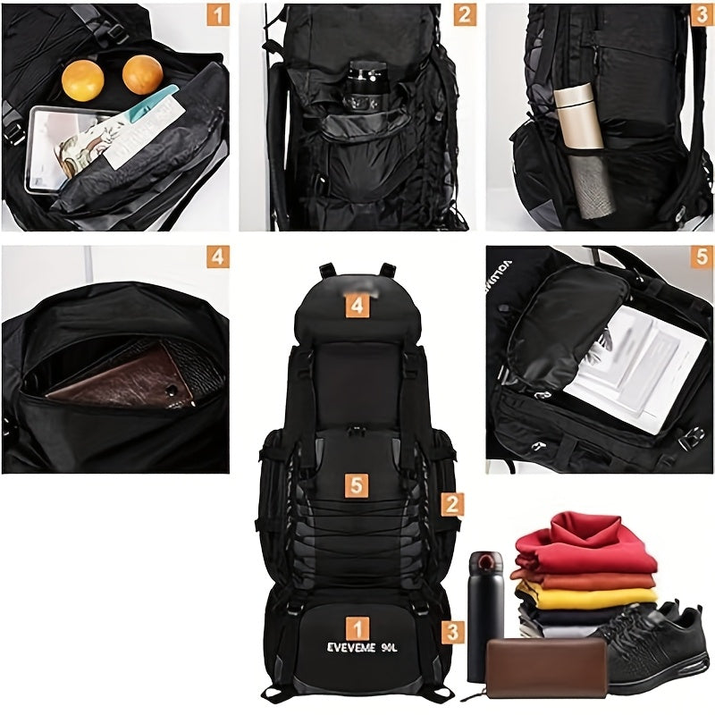 JSERYISGN Waterproof Hiking Backpack Tablet Compartment Shoe Storage