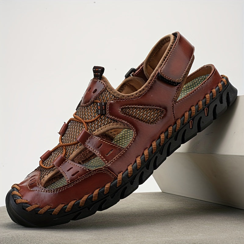Women's Handmade Outdoor Sandals With Flat Heel And Rubber Soles