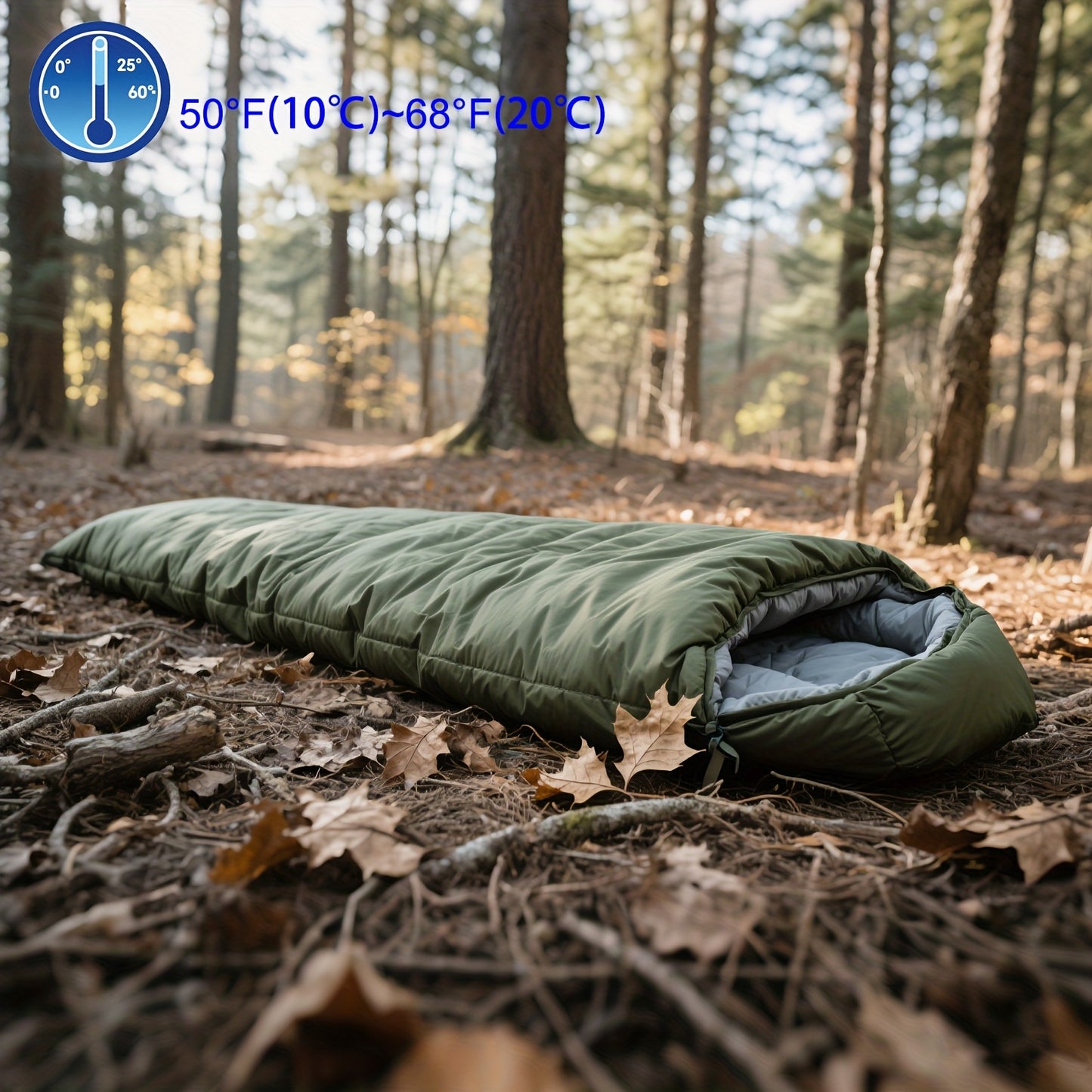 Lightweight Four Season Camping Sleeping Bag For Adults With Zipper
