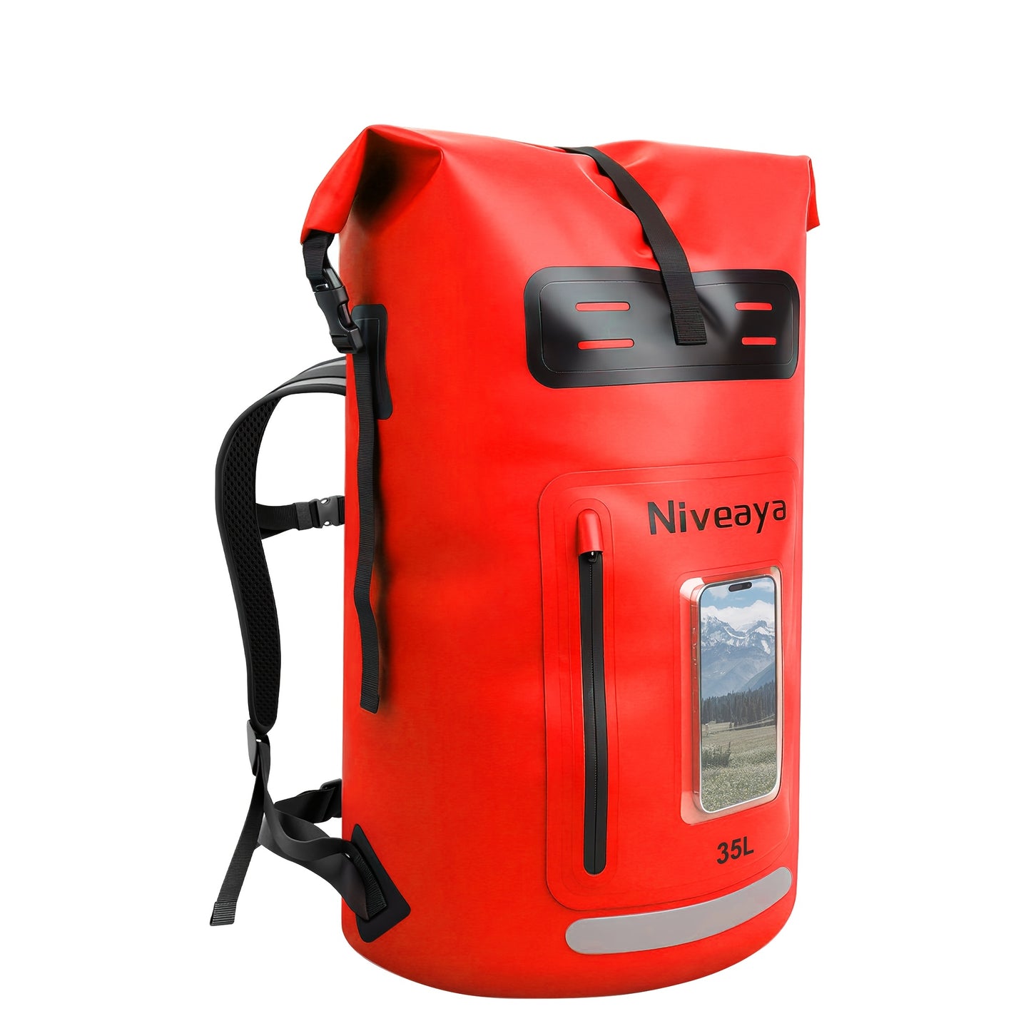 NIVEAYA Heavy Duty Hiking Backpack Roll Top Closure Bag