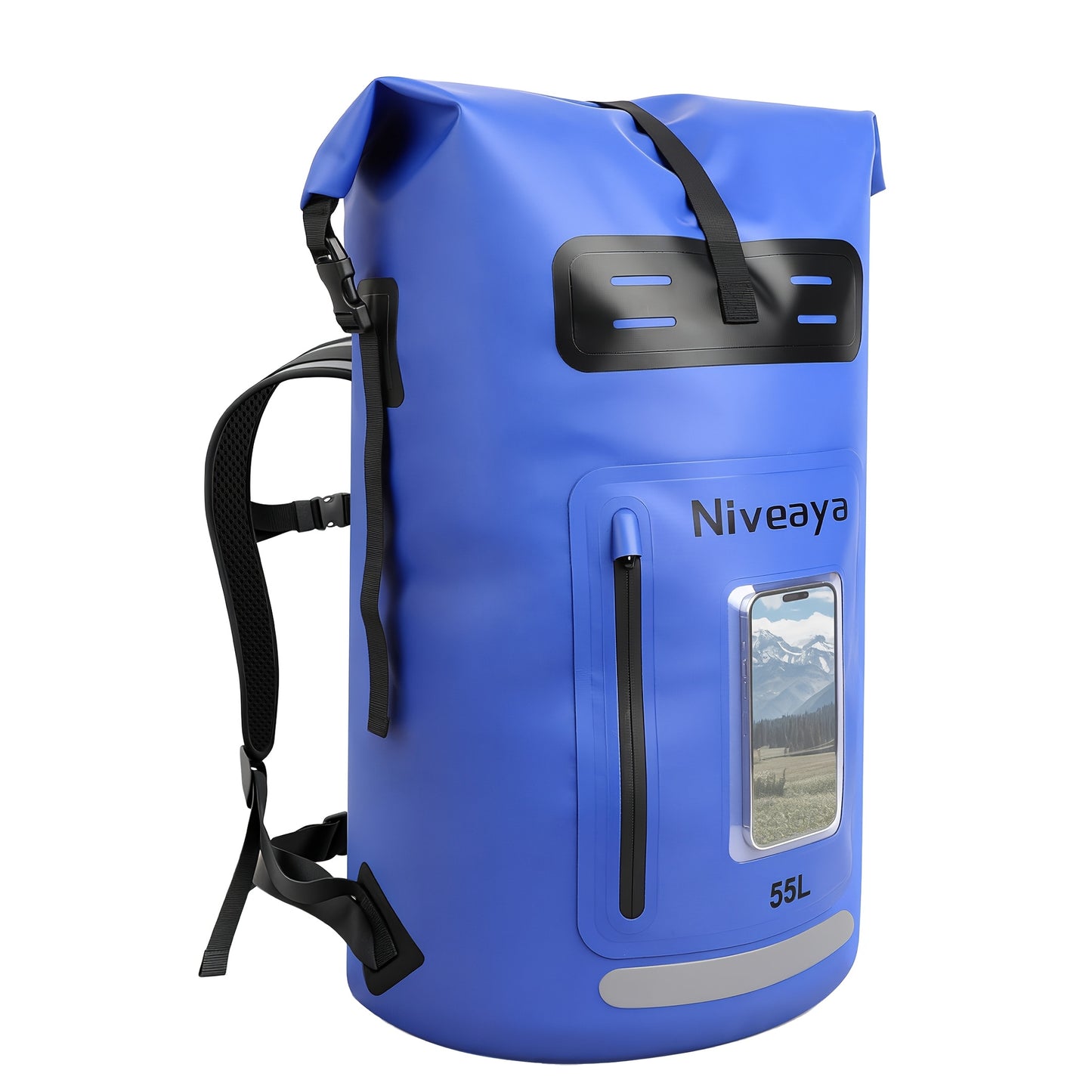 NIVEAYA Heavy Duty Hiking Backpack Roll Top Closure Bag