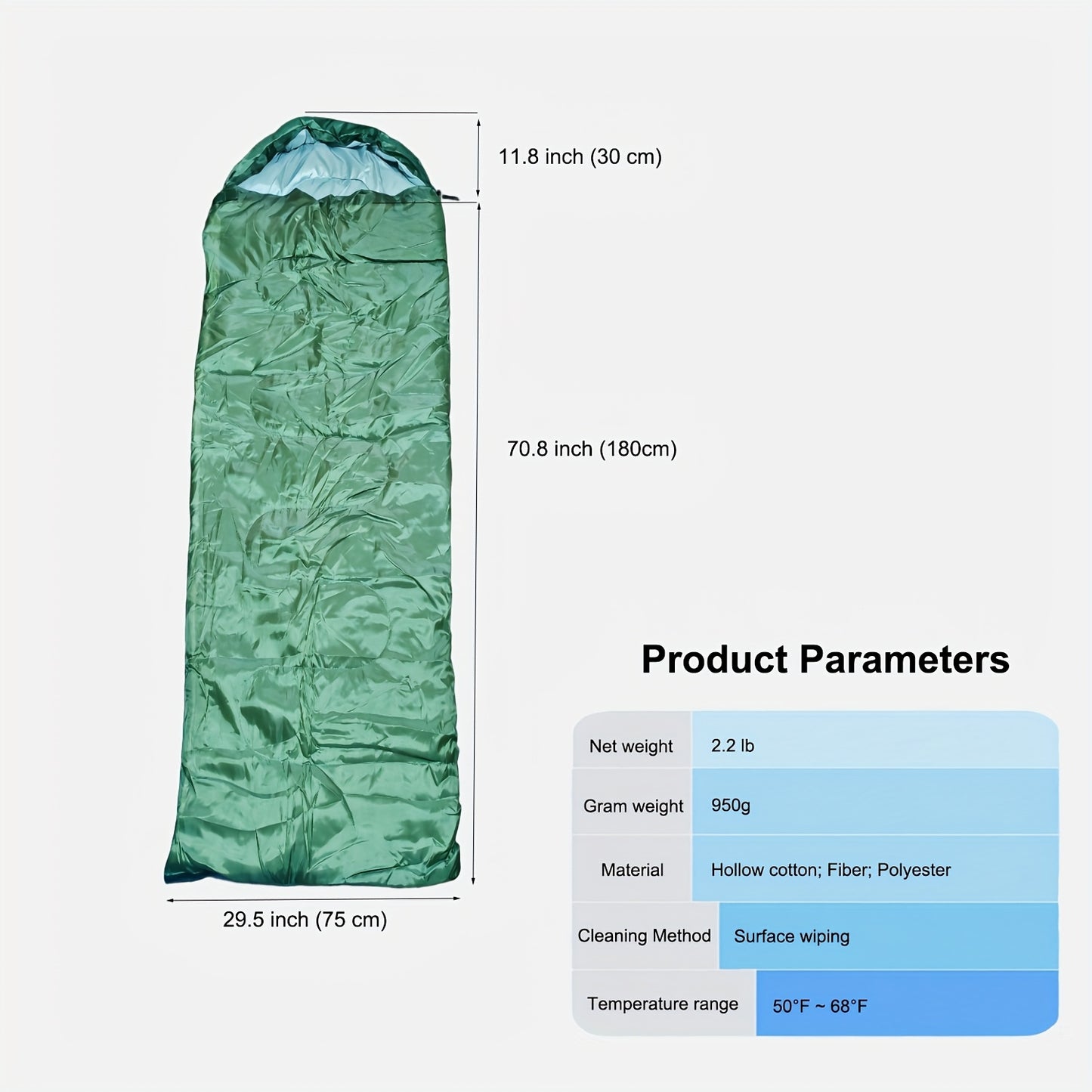Lightweight Four Season Camping Sleeping Bag For Adults With Zipper