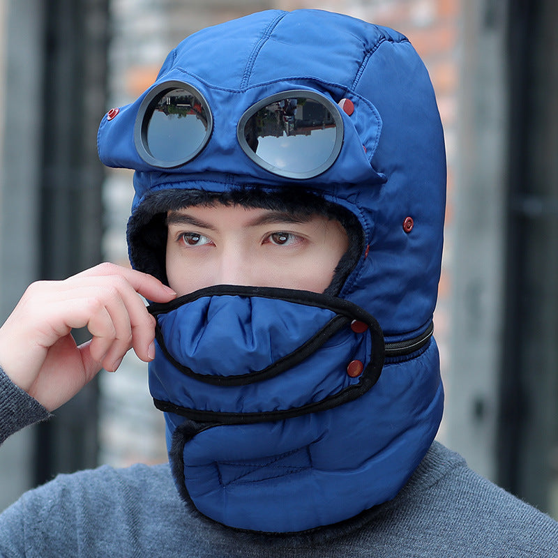 Unisex Winter Windproof Ski Mask With Detachable Glasses
