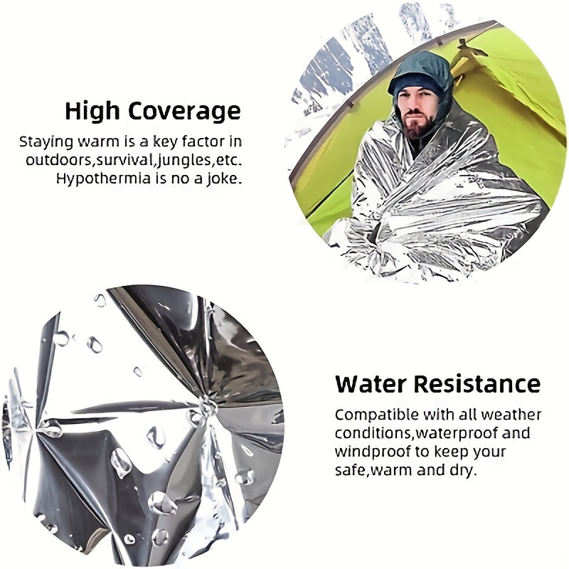 Emergency Thermal Kit Mylar Blanket For Outdoor Survival And Camping