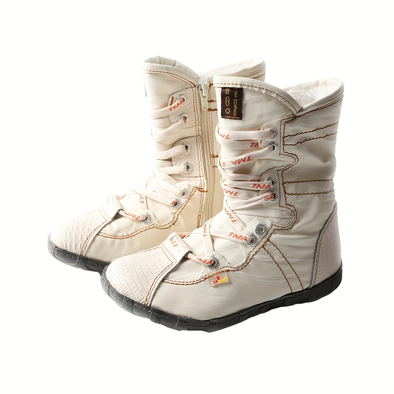 TMA EYES Lined Mid-Calf Snow Boots With Anti-Slip TPR Sole