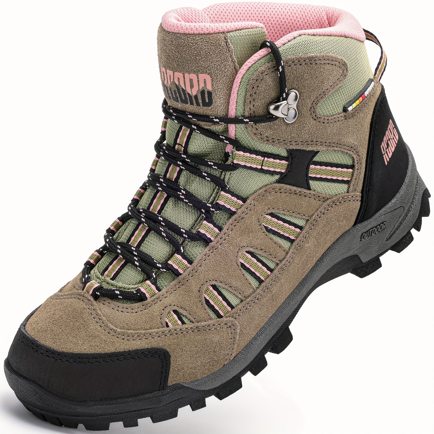 Women'S Waterproof Hiking Boots, Non-Slip Rubber Sole, Comfortable Round Toe Walking Shoes, Durable EVA Insole, Fabric Lined Outdoor Footwear