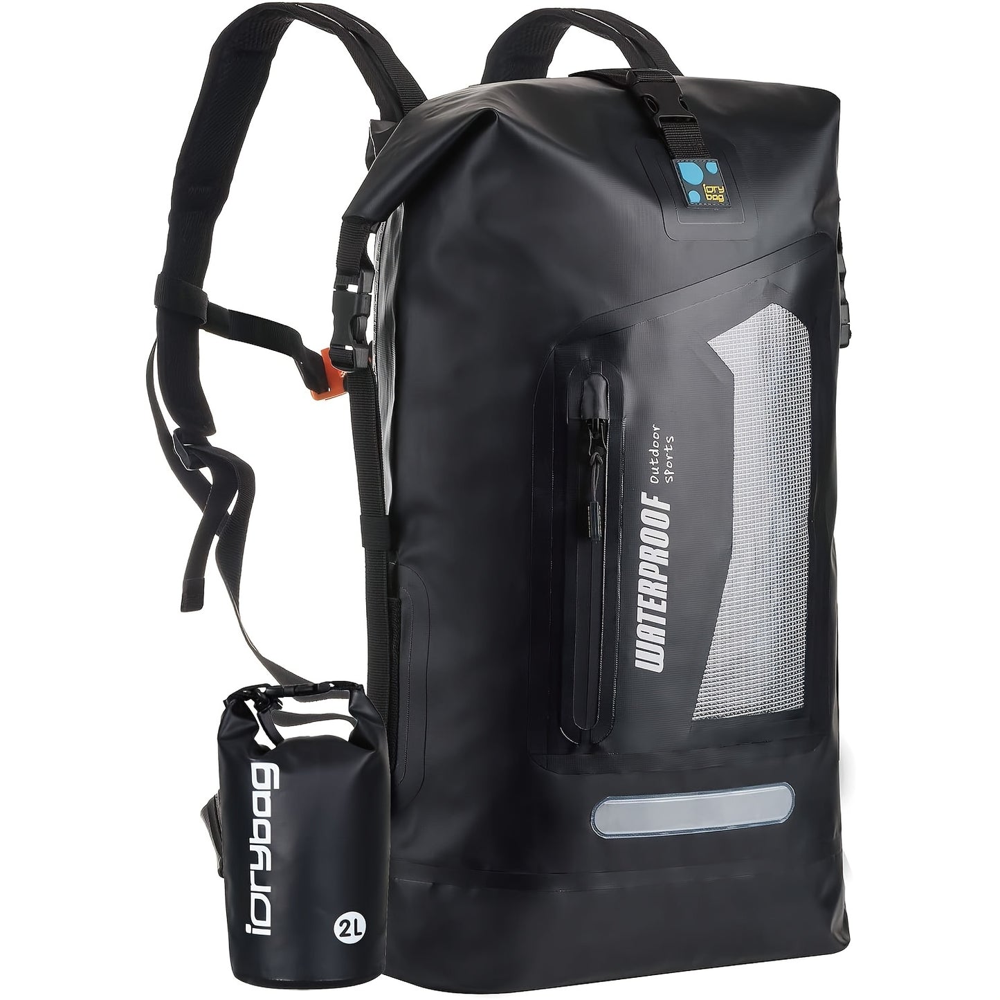 IDRYBAG Heavy Duty Hiking Backpack Roll Top Closure Dry Bag