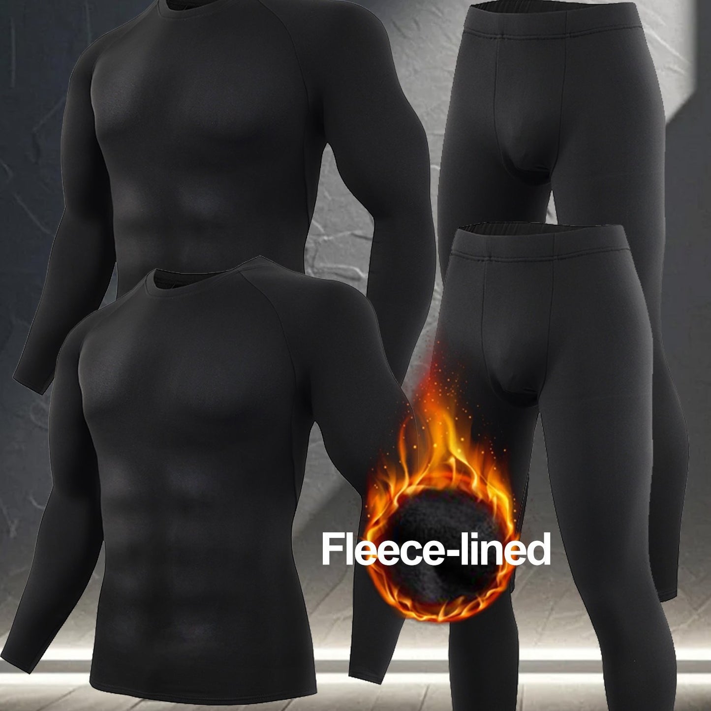 Men's Winter Compression Thermal Underwear Set With Quick Dry Fabric