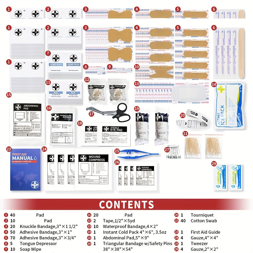 RHINO RESCUE OSHA All-Purpose First Aid Kit, Home & Office Professional Medical Supplies, Ideal for Outdoor, Emergency, Business