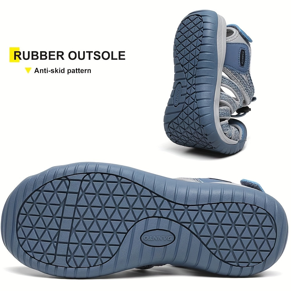 Women's Closed Toe Hiking Sandals with Adjustable Straps & Anti-Slip Rubber Sole - Lightweight Breathable Fabric Upper, Cushioned Comfort for Outdoor Walking, Beach, Camping & Travel - Blue, Hiking Accessories