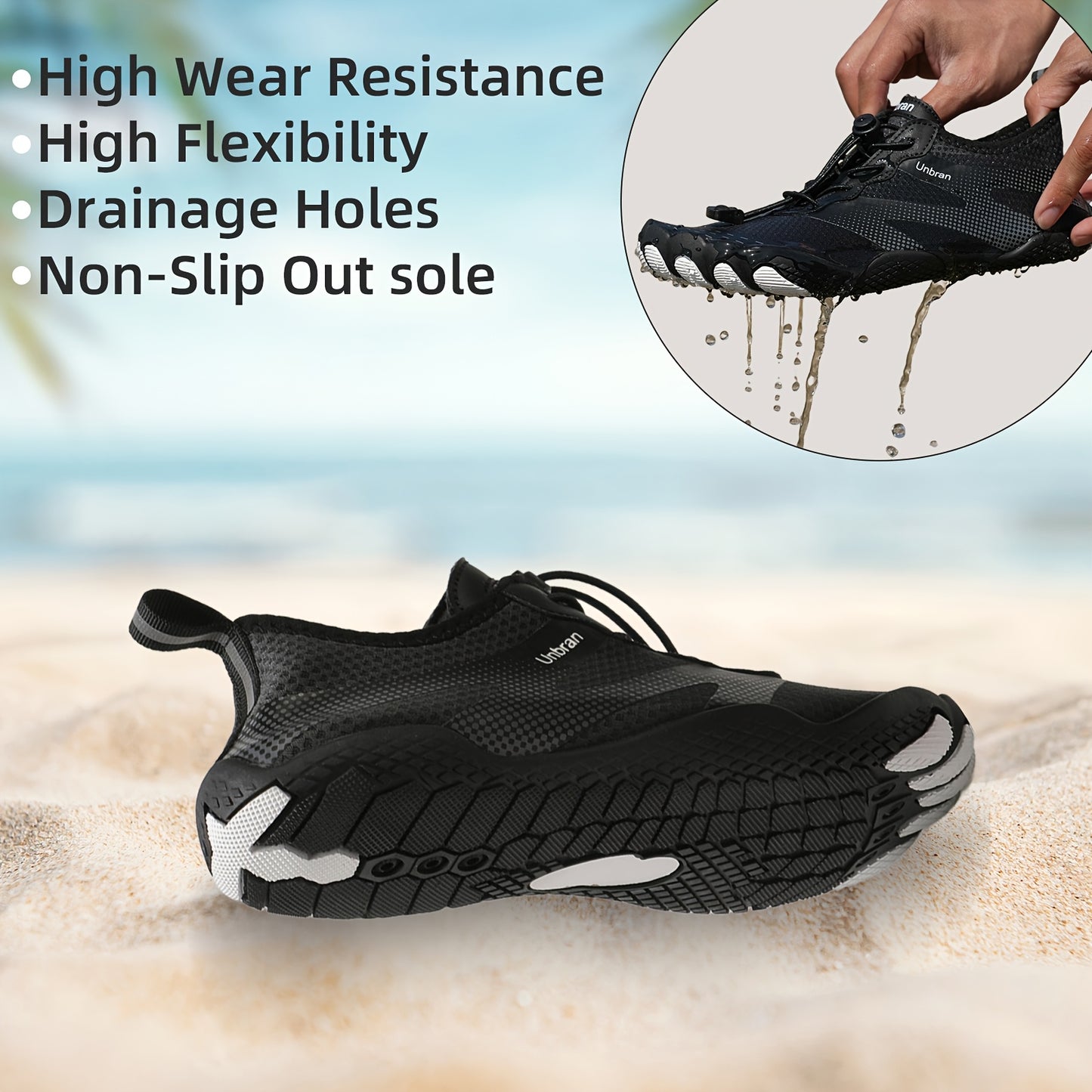 MMQ Water Shoes Unisex Quick Dry Barefoot Beach Pool