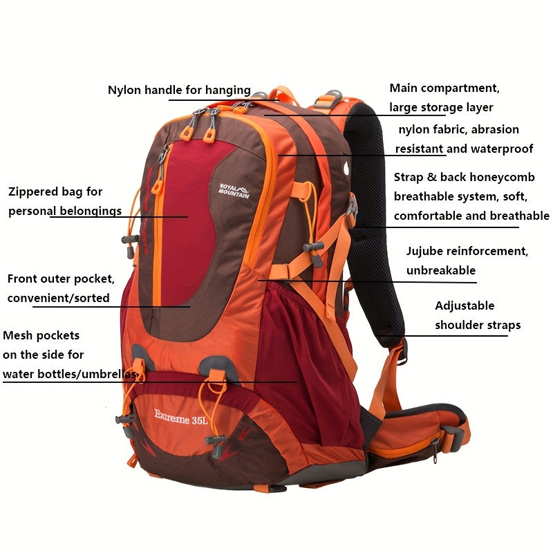 Lightweight Nylon Hiking Backpack Large Capacity Waterproof