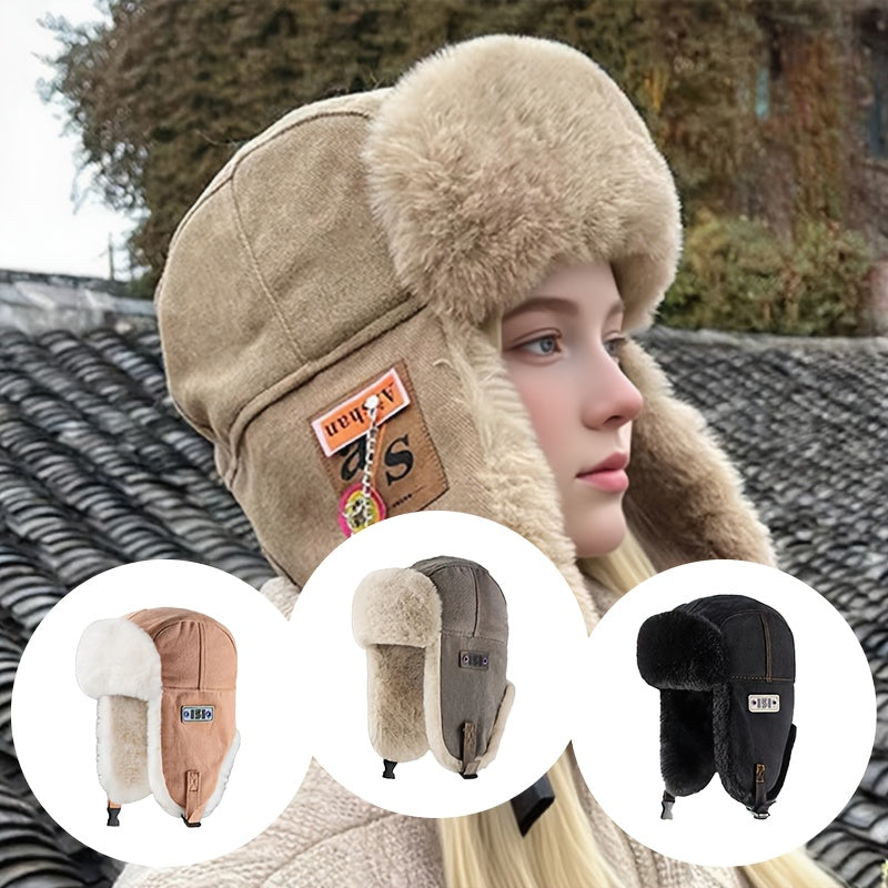 Unisex Winter Ear Protection Lei Feng Hat With Plush Lining