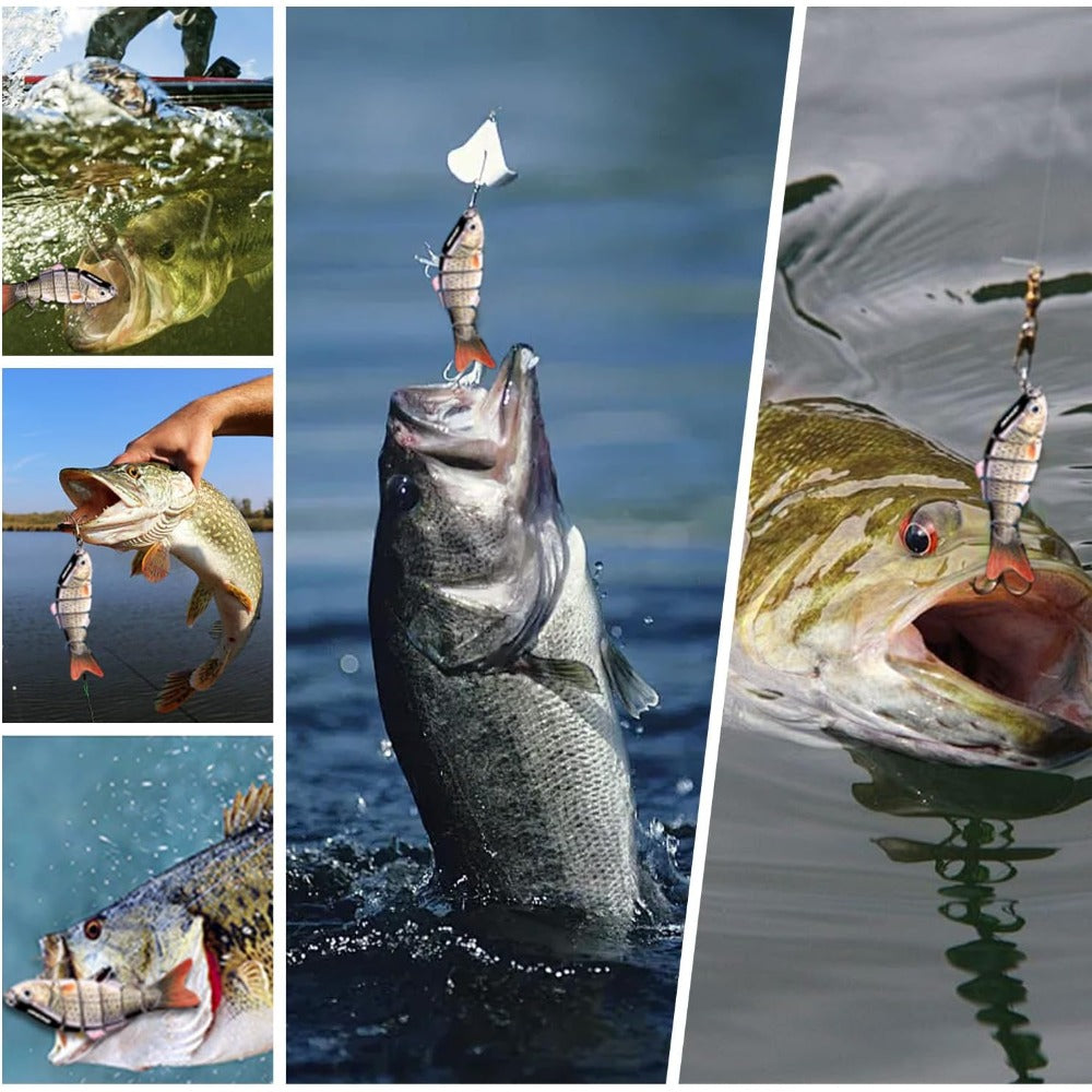 12pcs Fishing Lures, for Freshwater Saltwater, Slow Sinking Lifelike Multi-section Swimbait, for Bass Trout Crappie Walleye Pike, Perfect Gift for Men & Family, Small Fishing Lures, Salt Water Fishing Lures, Stickbait Fishing