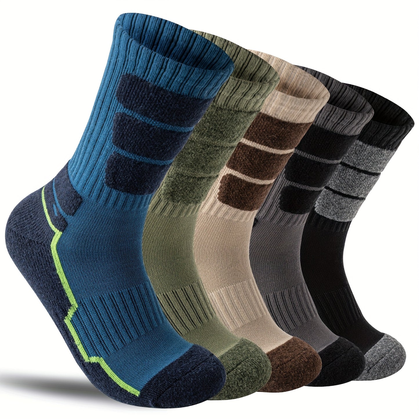 ORVYTHA Wool Hiking Socks 5 Pairs for Men Women Compression