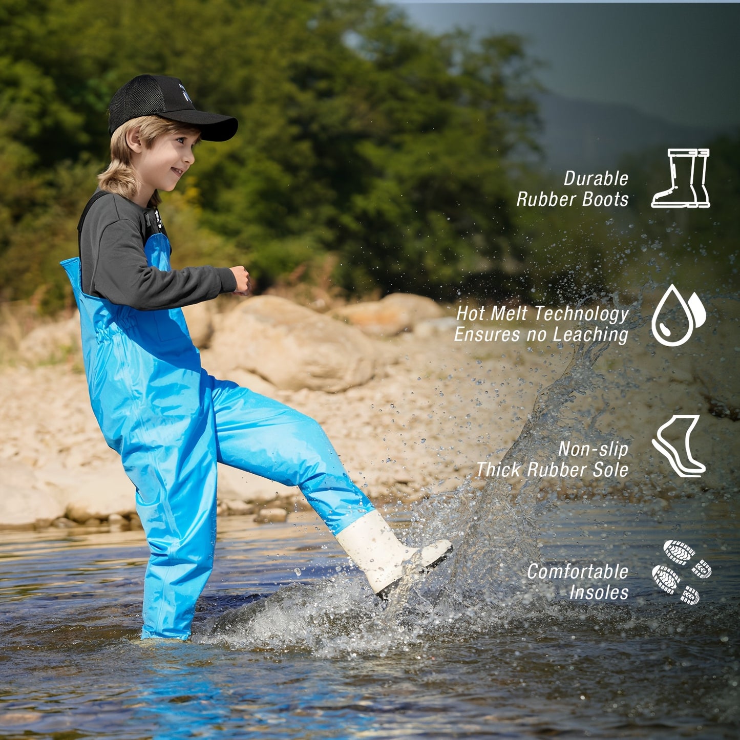 Ghosthorn Kids Chest Waders Neoprene Ultra Lightweight Toddler Wading Pants