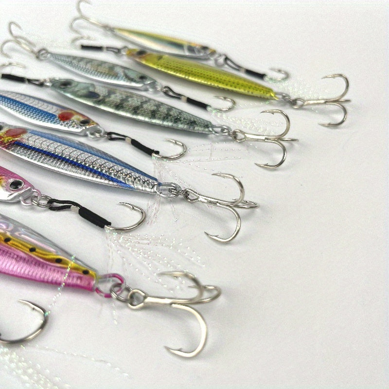 Amacure Fisch Laser Metal Jigs Saltwater Lures 10pcs Long Casting