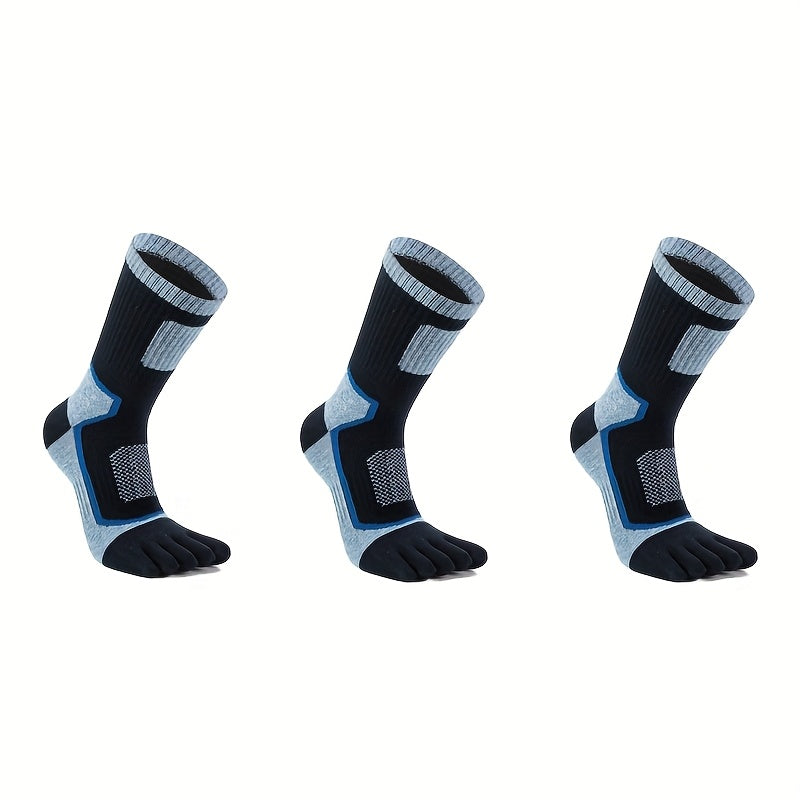 Men's Five Toe Running Socks Geometric Pattern Breathable Cotton MoistureWicking