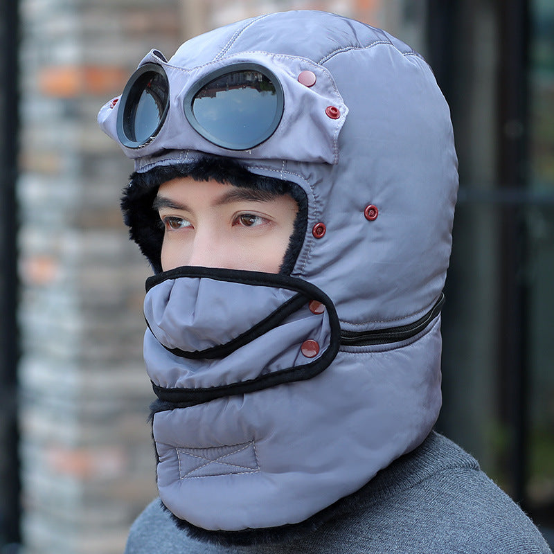 Unisex Winter Windproof Ski Mask With Detachable Glasses