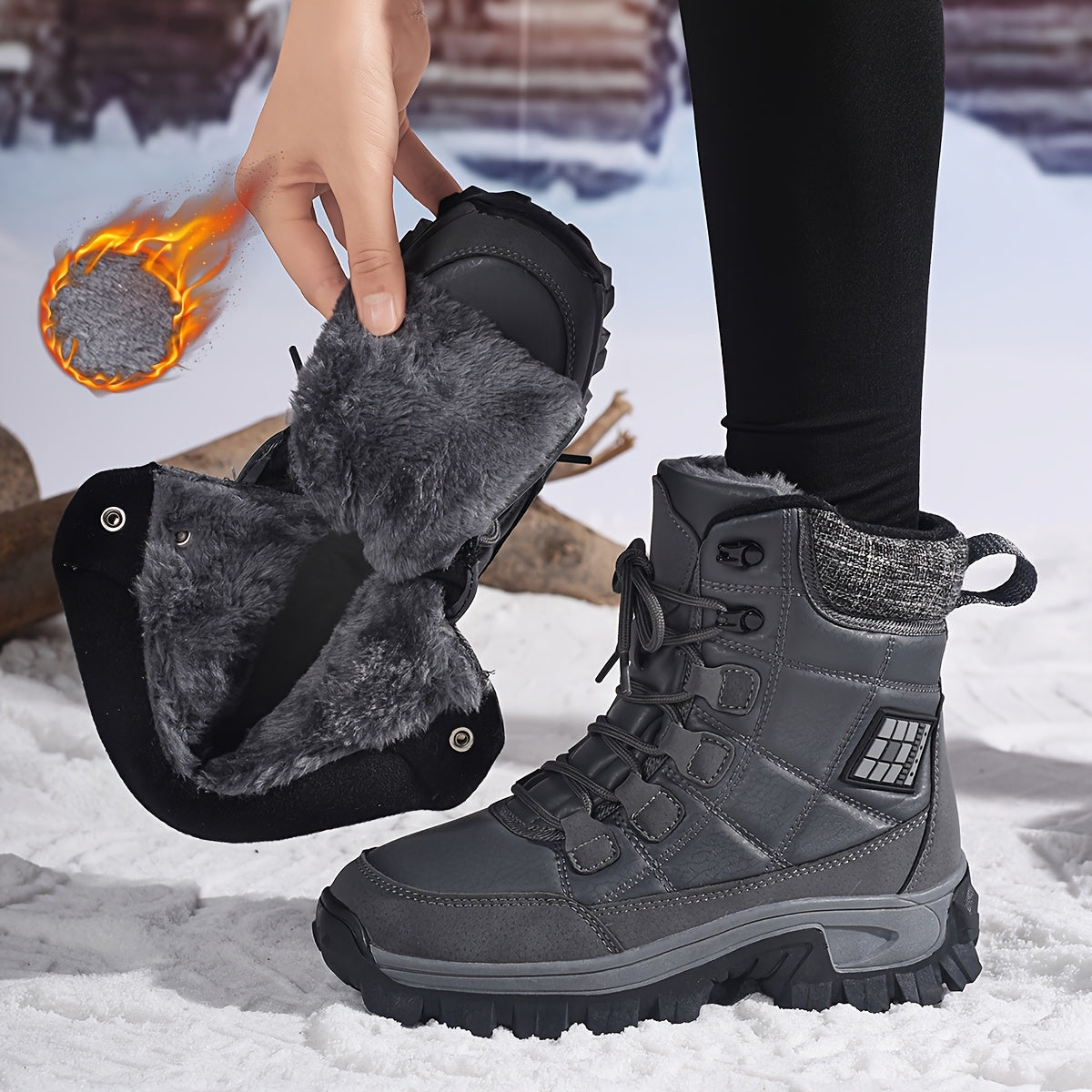 HDOXSE Womens Winter Snow Boots Non Slip TPR Outsole Warmth