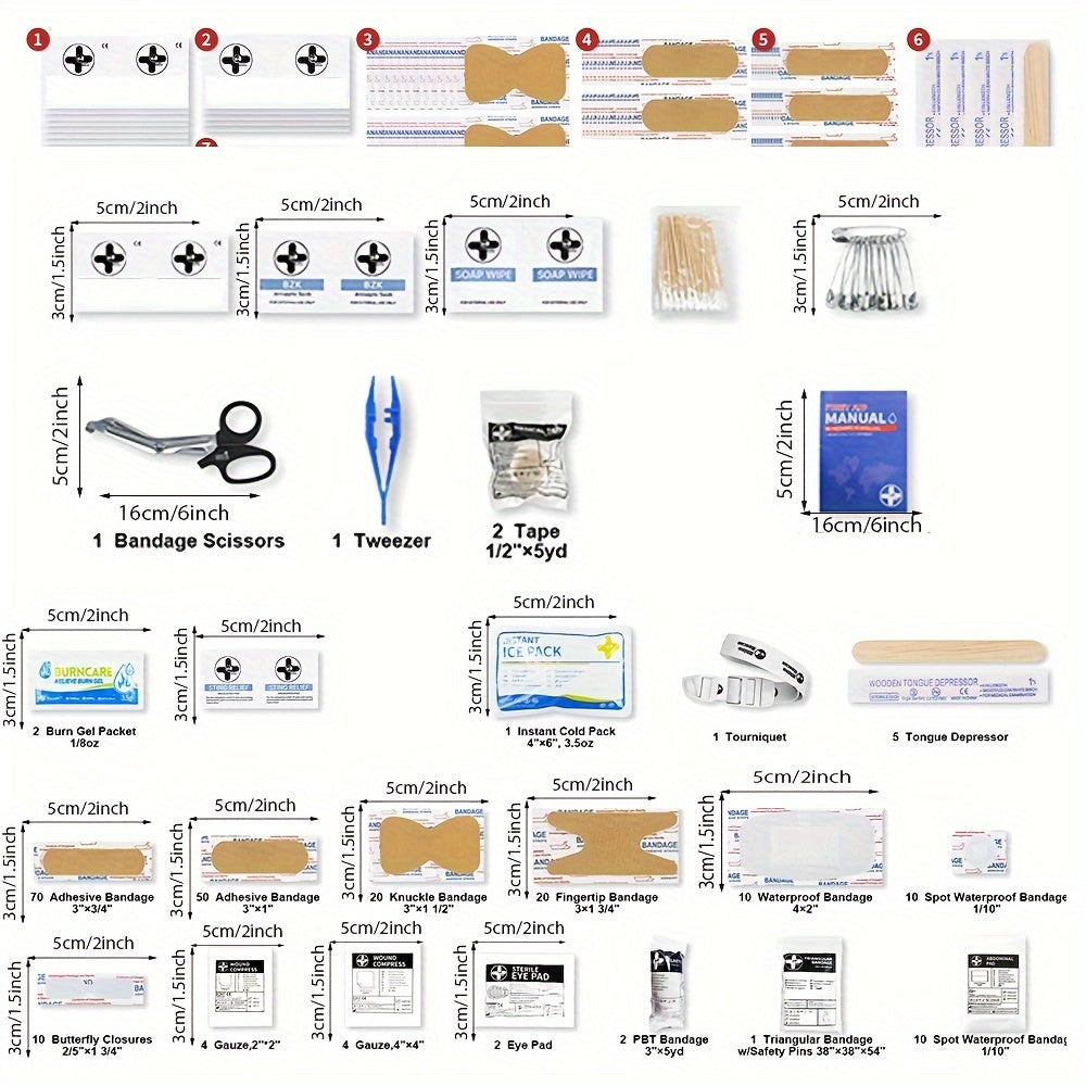 RHINO RESCUE OSHA All-Purpose First Aid Kit, Home & Office Professional Medical Supplies, Ideal for Outdoor, Emergency, Business