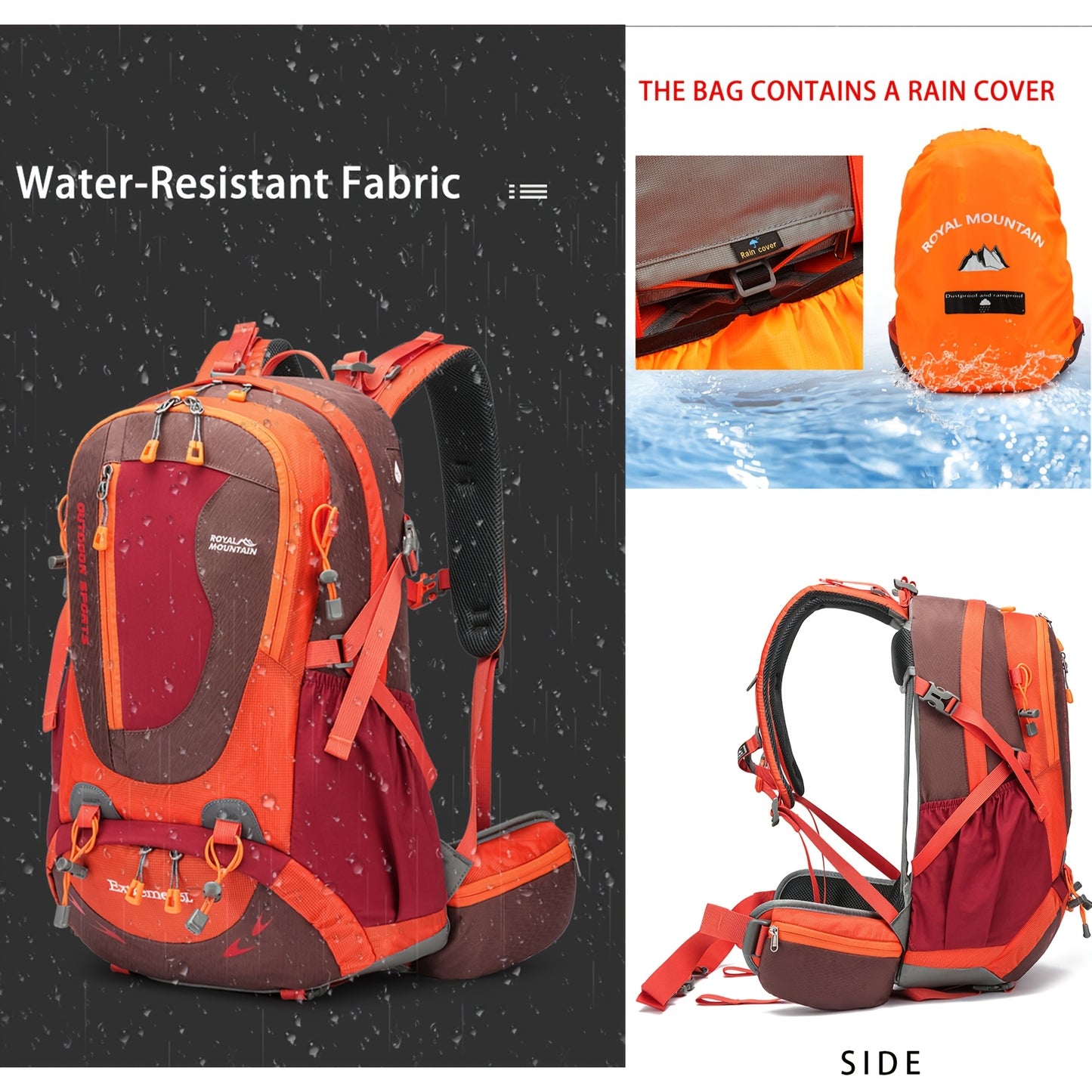 Lightweight Nylon Hiking Backpack Large Capacity Waterproof