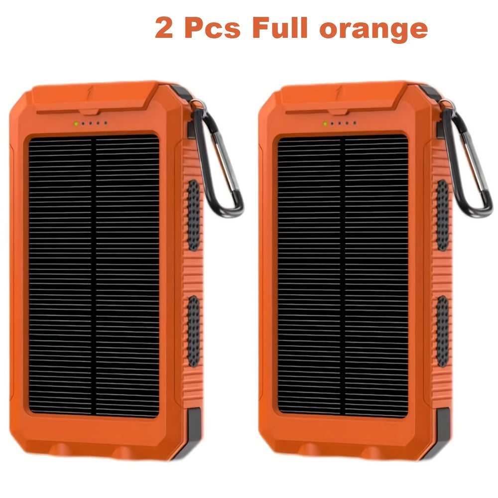 HXETERNAL 20000mAh Solar Charger With Dual USB Ports 2 Pack