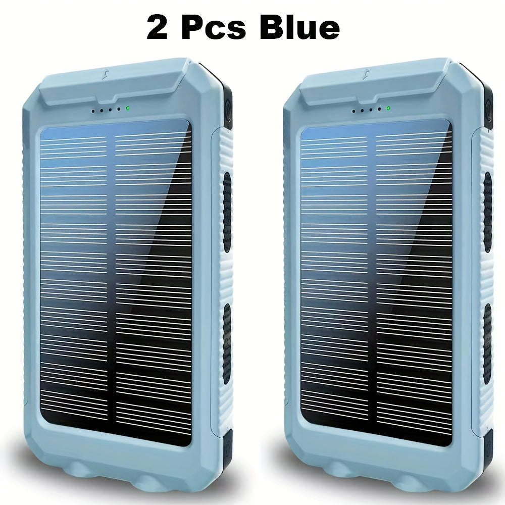 HXETERNAL 20000mAh Solar Charger With Dual USB Ports 2 Pack