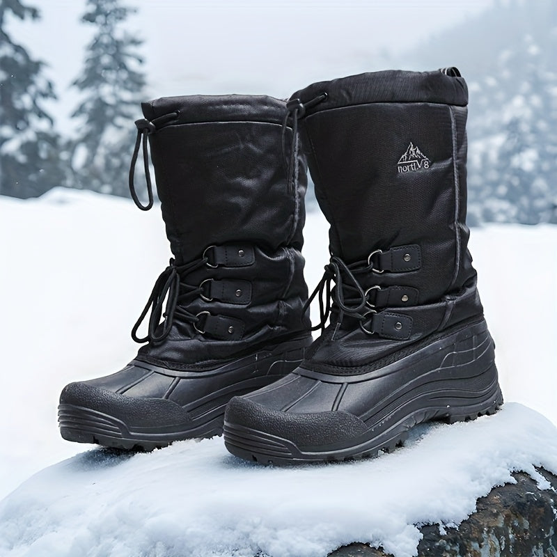 NORTIV8 Men's Winter Snow Boots Insulated Liner Lace-Up TPR Sole