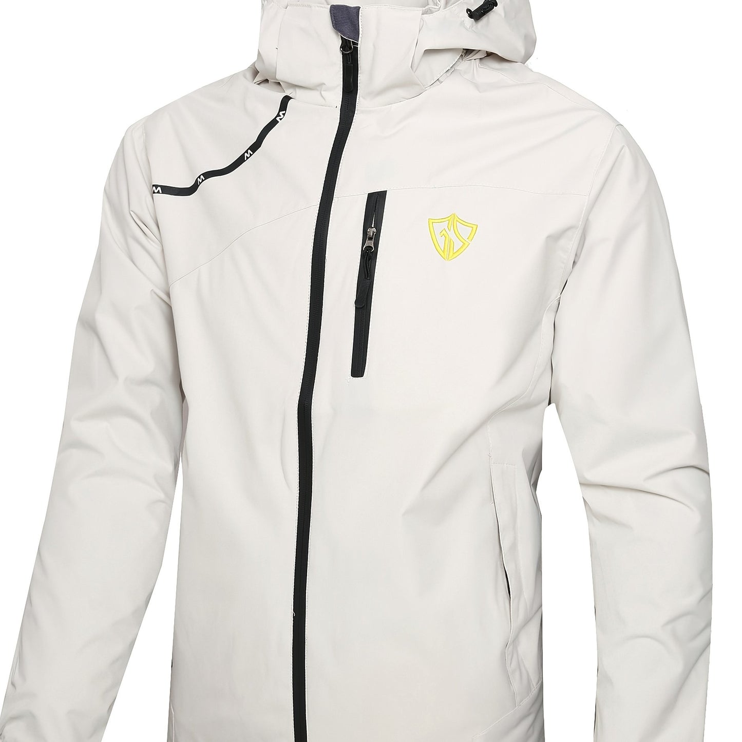 Men's Waterproof Rain Jacket With Hood And Windproof Zippered Pockets