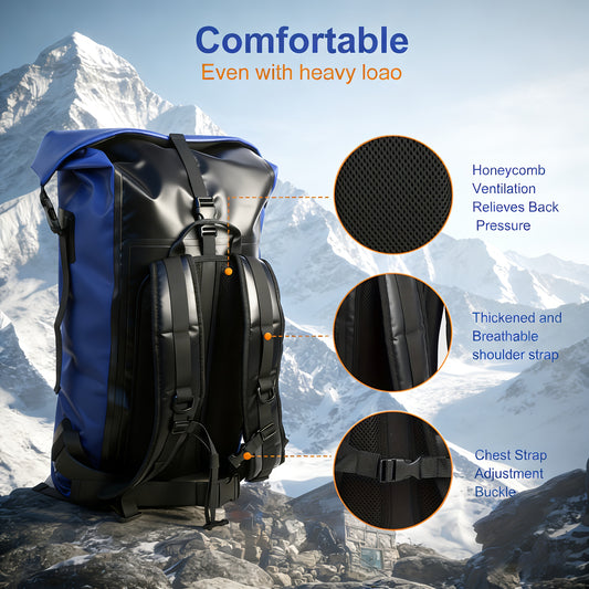 NIVEAYA Heavy Duty Hiking Backpack Roll Top Closure Bag