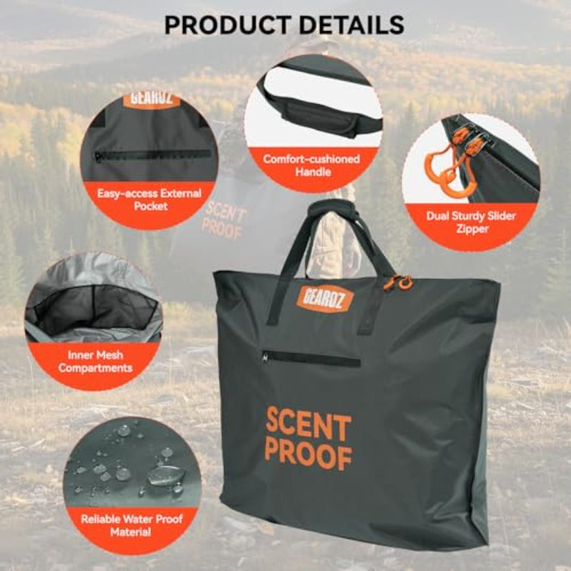 2 Pack Scent Proof Hunting Duffle Water Resistant Large Capacity