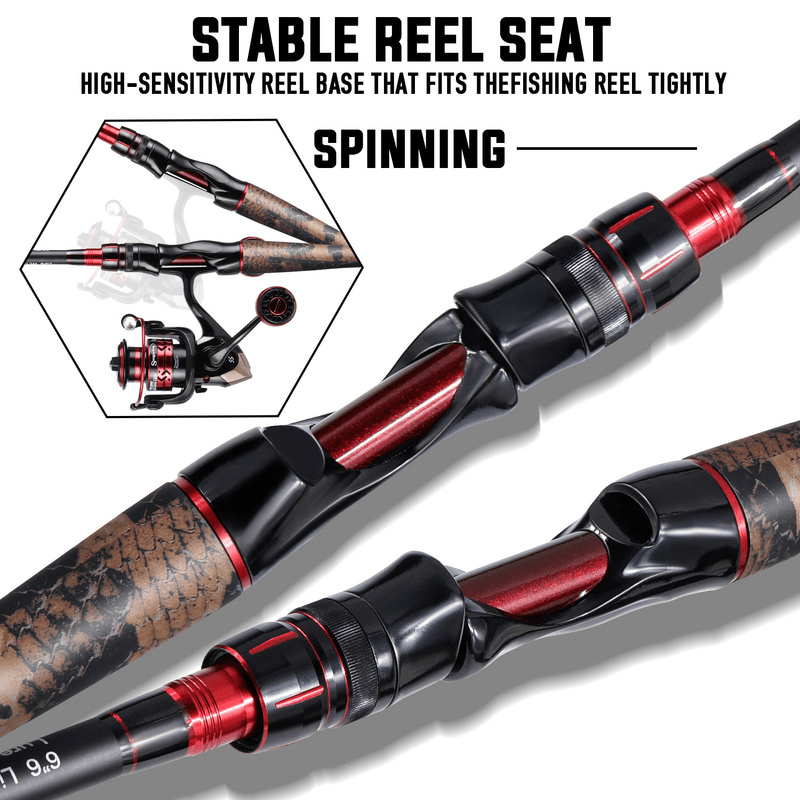 Sougayilang 4-Part Ultra-light Carbon Fiber Fishing Rod Spinning Casting