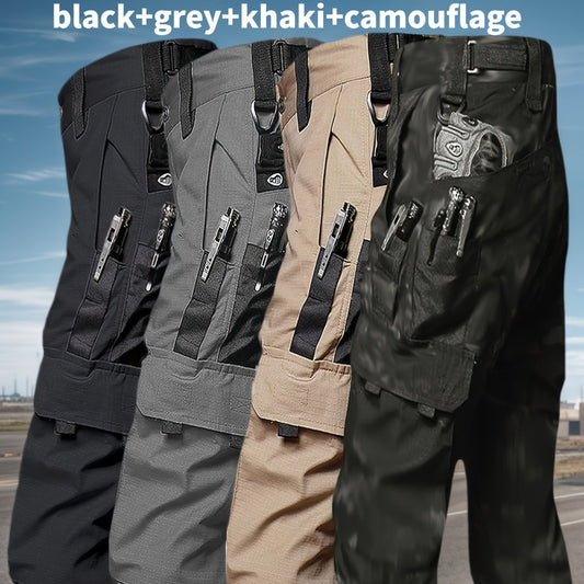 4 Pack Tactical Pants for Men Stretch, Ripstop Work Pants for Men, Lightweight Hiking Cargo Pants, Outdoor Apparel, Gift for Summer