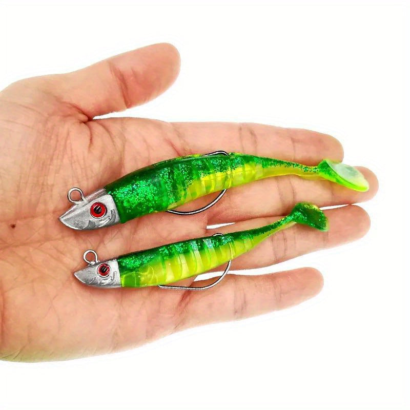 Six Mixed Jig Head Soft Bait Paddle Tail for Fishing