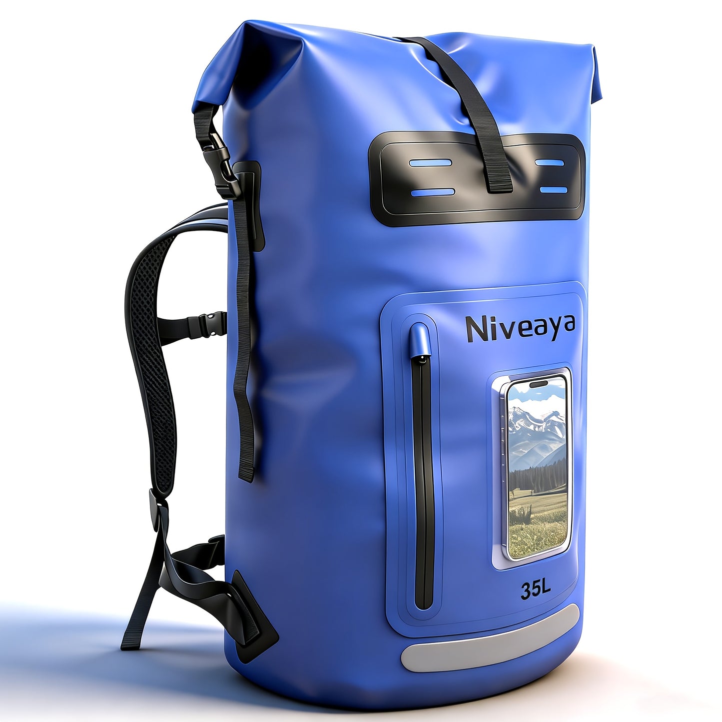NIVEAYA Heavy Duty Hiking Backpack Roll Top Closure Bag