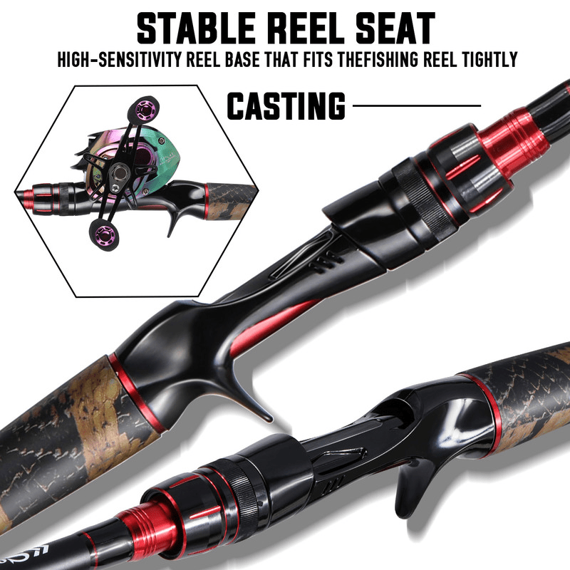 Sougayilang 4-Part Ultra-light Carbon Fiber Fishing Rod Spinning Casting