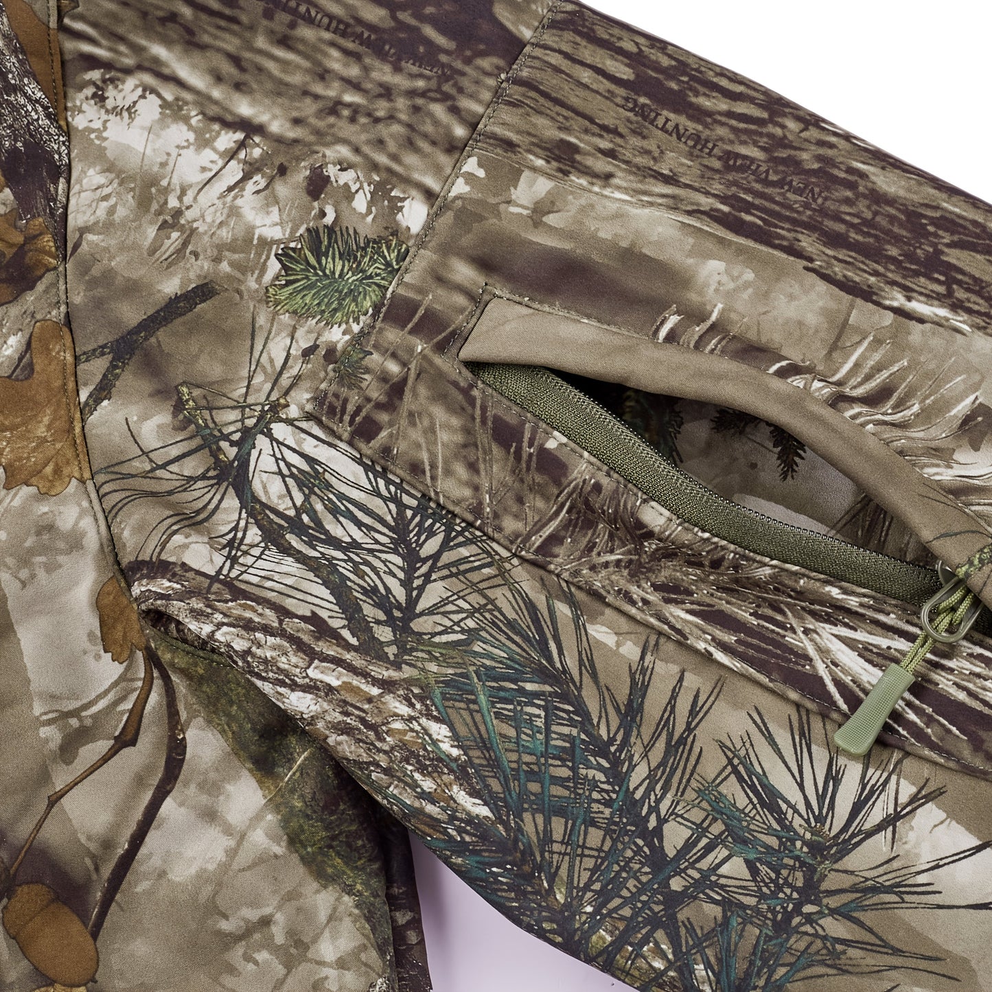 VIEW Hunting Clothes for Men, Silent Camo Fleece-Lined Jacket and Pants, Warm and Water Resistant