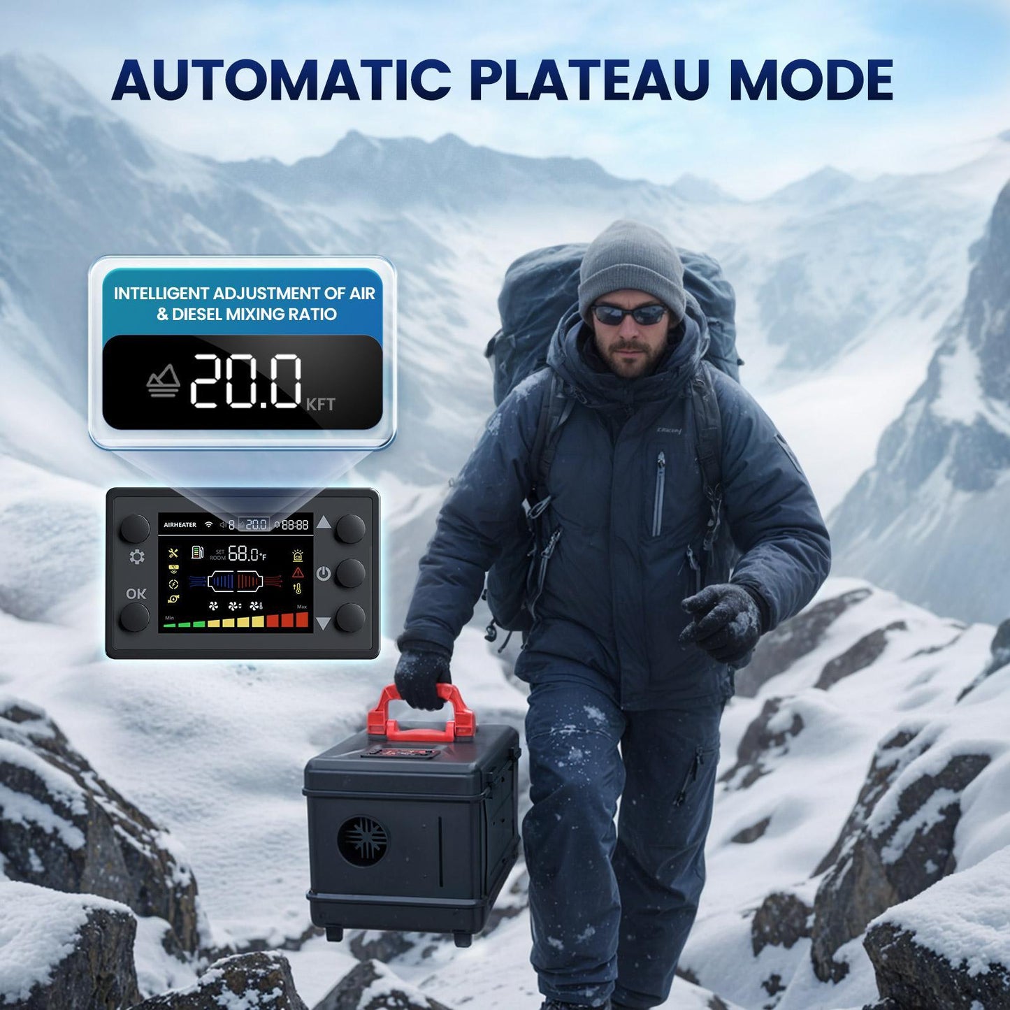 5-8kW Portable Diesel Air Heater With App Control For Campers RVs Boats