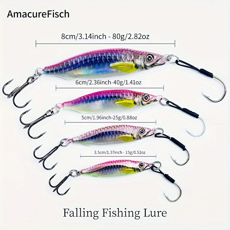 Amacure Fisch Sinking Lure Baits Set for Freshwater and Saltwater