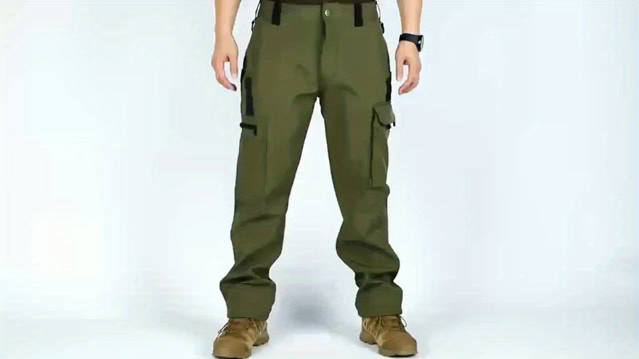 Men's Insulated Windproof Softshell Pants With 9 Pocket Outdoor Trousers