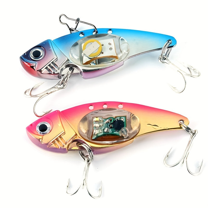 Electronic Fish Shaped Bait Aluminum Alloy LED Lure With Sound