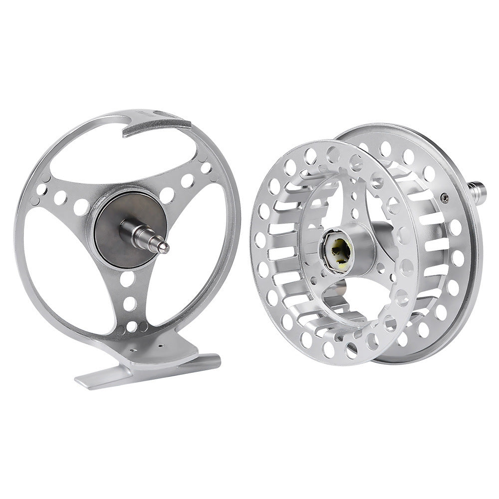 PROBEROS all-metal fly fishing reel components in aluminum alloy, corrosion-resistant for freshwater and saltwater.