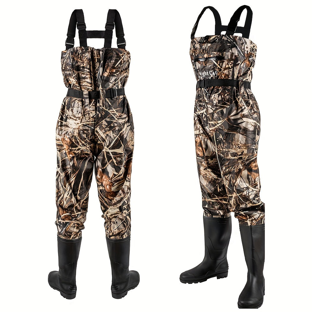 Night Cat Unisex Fishing Hunting Chest Waders With Boot Footstraps Breathable & Lightweight Size 6.5 To 13