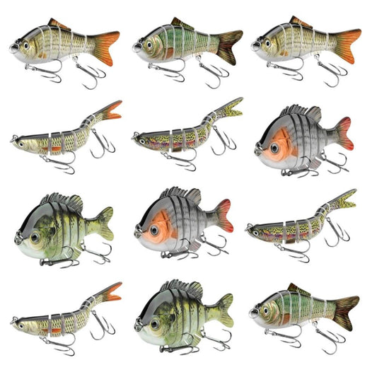 12pcs Fishing Lures, for Freshwater Saltwater, Slow Sinking Lifelike Multi-section Swimbait, for Bass Trout Crappie Walleye Pike, Perfect Gift for Men & Family, Small Fishing Lures, Salt Water Fishing Lures, Stickbait Fishing